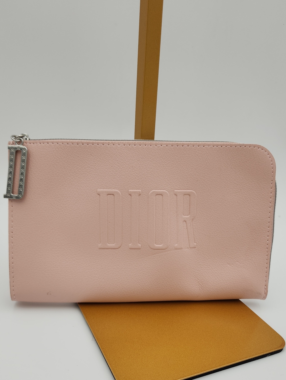 DIOR Blush Pink Leather Zip Pouch